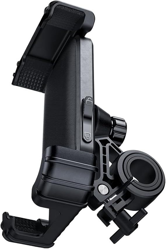 Universal Bike Phone Mount,Motorcycle Phone Holder with One-Key Lock, 360 Rotation Anti-Shake Bicycle Handlebar Clamp, Secure 4-Corner Protection for iPhone, Samsung & 4.2"-6.9" Smartphones