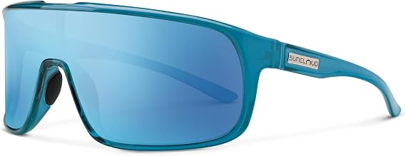 Suncloud Double Up Polarized Sunglasses 100% UV Protection Comfortable Fit, Trendy Design for Men & Women Matte Crystal Marine + Polarized Aqua Mirror Lenses