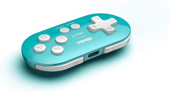8bitdo Zero 2 ゲームコントローラー Bluetooth ワイヤレス Windows Android macOS RaspberryPi Steam ターコイズ Edition