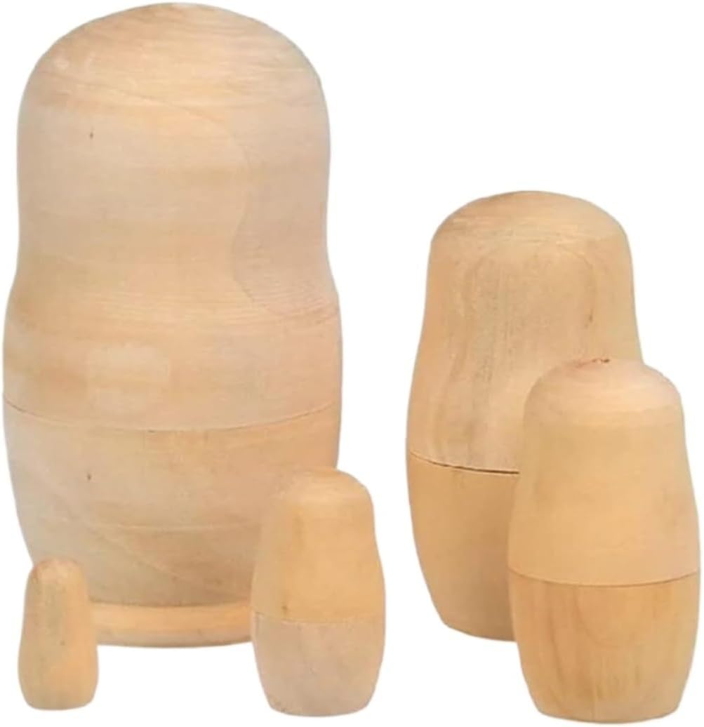 Matryoshka 5 Piece Matryoshka Set Unpainted Russian Doll Blank Matryoshka Doll Handmade in Russia Painted by Yourself Russian Doll Matryoshka Doll