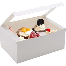 10-Set Cupcake Boxes with Inserts and Window Hold 6 Cupcakes,Cupcake Containers Bakery Cake Box,Pastry Carrier For Donut Cookie Treat Muffin Chocolate Bombs,9.4x6.3x3.9 In