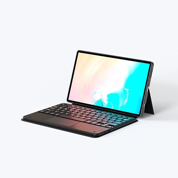Aksesuarcim Samsung Galaxy Tab S11 SM-X730 X736B ile Uyumlu Kılıf Klavyeli Kalem Bölmeli Bluetooth Bağlantılı Standlı Tablet Kılıfı Siyah