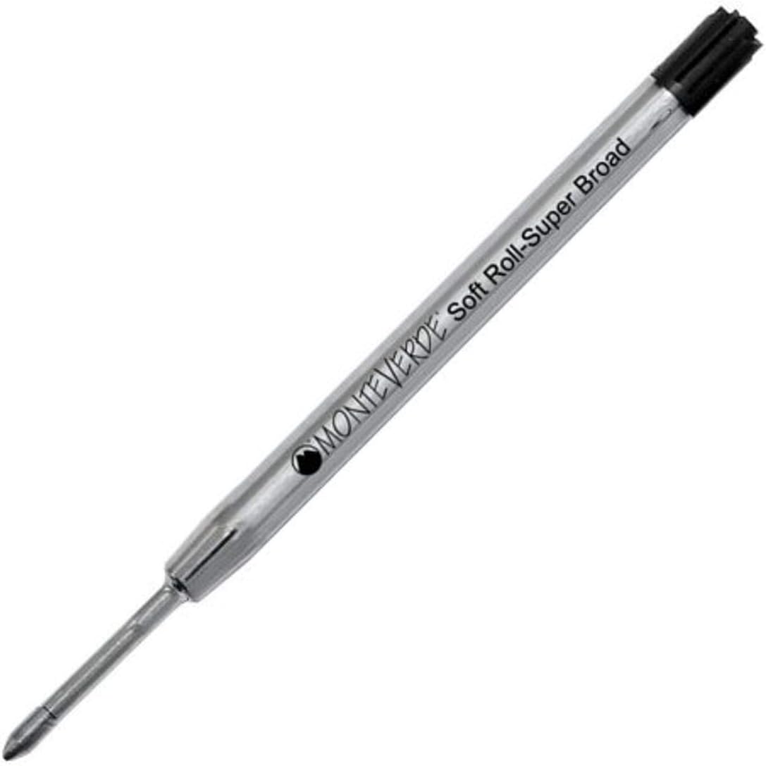 Monteverde Ballpoint Refill to Fit Parker Ballpoint Pens, Super Broad Point, Soft Roll, Black, 2 per Pack P152BK
