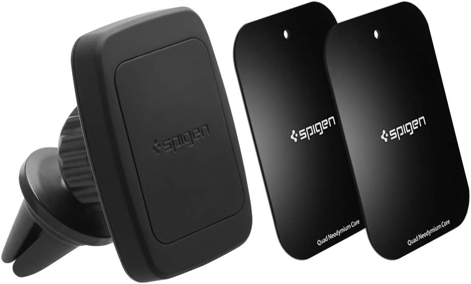 Spigen Air Vent Magnetic In-Car Phone Holder  2 Magnetic Plates Vehicle Holder Compatible with All Devices Kuel H12 - 000CD20115