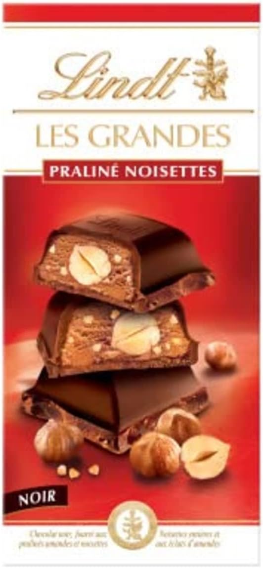 Lindt Les Grandes: milk chocolate & hazelnut praline 225g