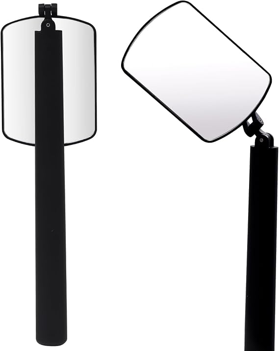 Flexible Large Square Lash Mirror, 260Rotation Folding Portable Eye Mirror for Eyelash Extensions, Adjustable for Easy Check, Lash Extension Supplies and Tool for Lash Techs, Black