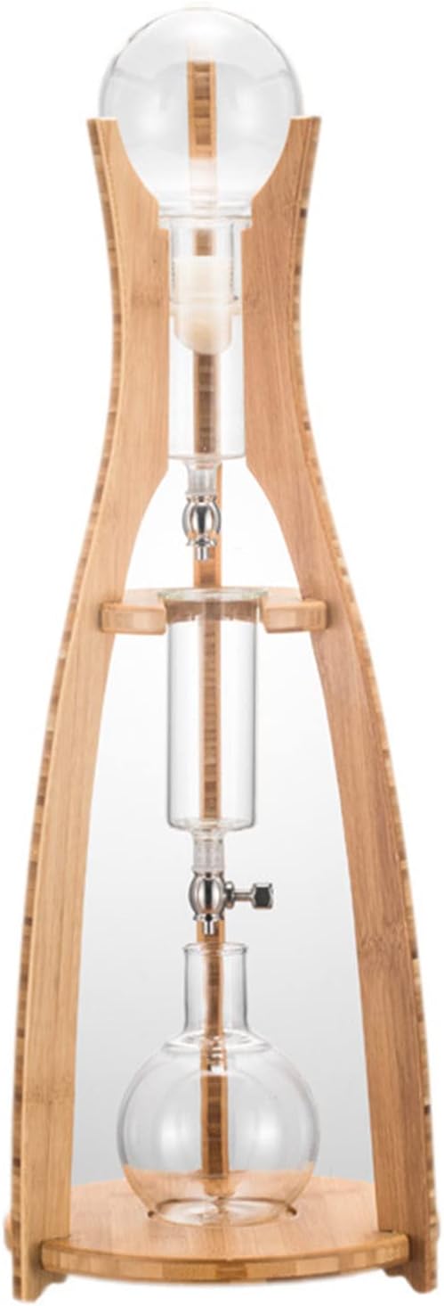 Cold Brew Drip Tower, 500ml/16.9oz Ice Coffee Maker with Adjustable Dripper, Detachable Glass Cold Brew Maker and Reusable Filter