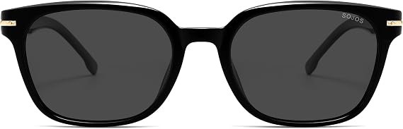SOJOS Retro Rounded Square Thin Polarized Sunglasses Women Men Shades SJ2677