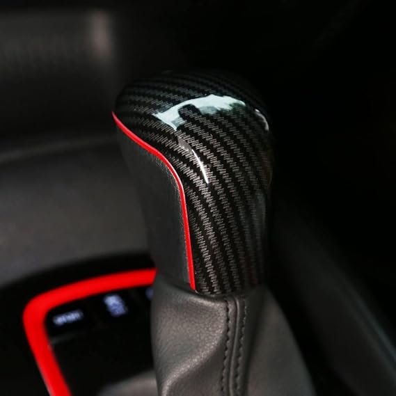 BOYUER Car Gear Shift Lever Knob Cover Compatible with for Toyota Camry 2018 2019 2020 2021 2022 2023 2024 2025 2026,for Corolla Hatchback Avalon 2019-2025 Accessories(Red Trim)