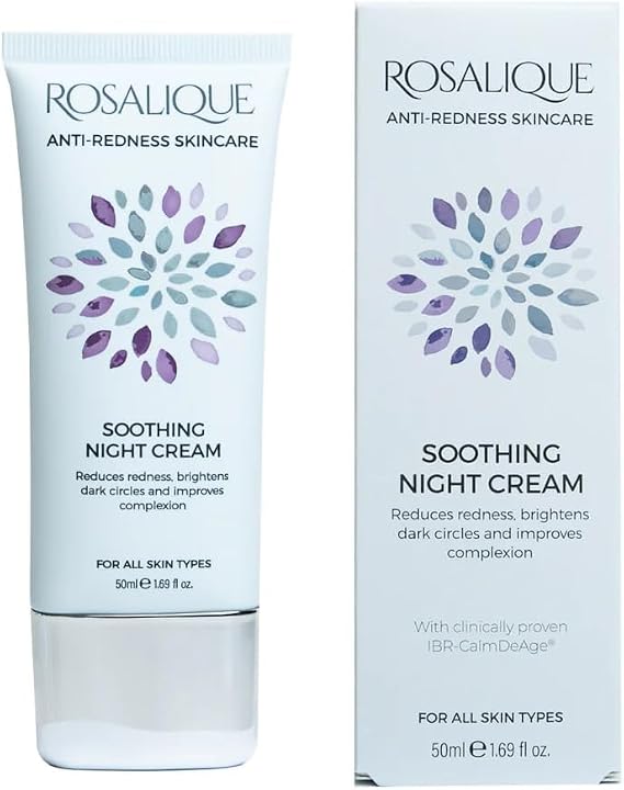 Rosalique Soothing Night Cream, 50ml: Ultimate Calm for Sensitive Skin - Clinically Proven IBR-CalmDeAge®, α-Bisabolol, Provitamin B5 & Natural Moisturisers.