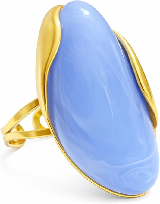 Mchic Colorful Chunky Statement Rings for Women Large Acrylic Resin Jewelry