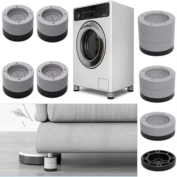 TİNEKE Beyaz eşya ayağı Çamaşır Makinesi Mobilya Titreşim Önleyici Kaydırmaz ve yükseltici 4 lü set (3,5 cm)