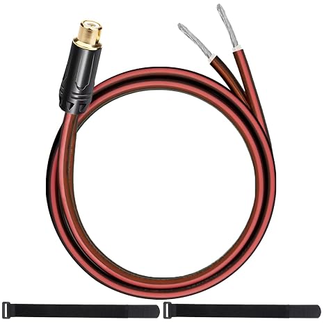 1Pcs RCA Female Plug to Bare Wire Speaker Cable 1FT 16AWG Positive Red Wire Marking Pure Copper Shell Gold Plated Plug Corrosion Resistance with Cable Ties for Direct Connect Speakers