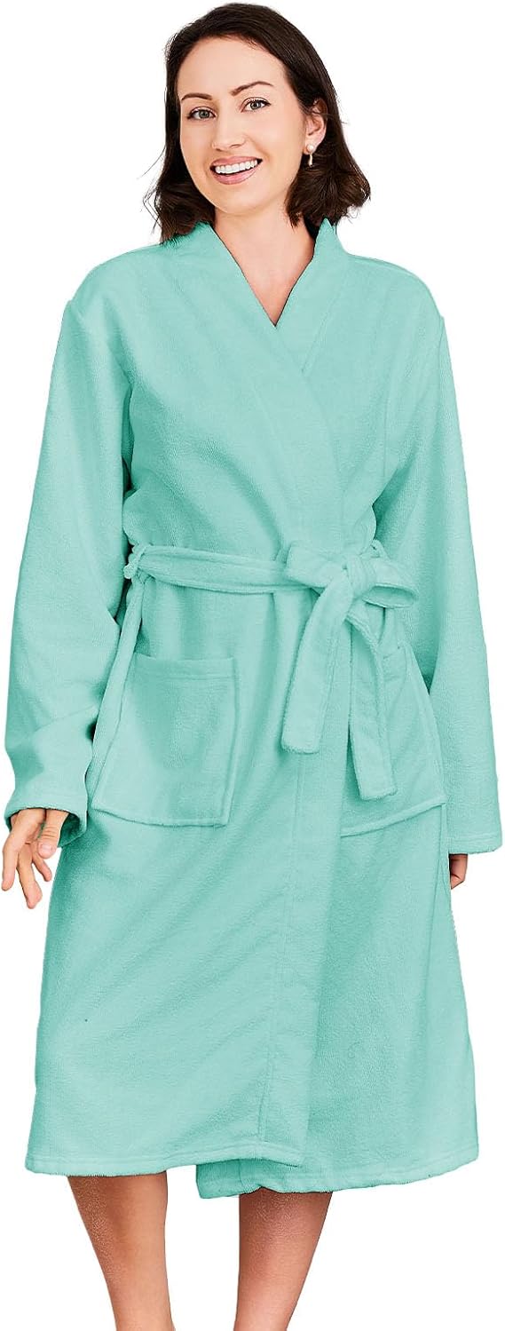 Kimono Women Lightweight Bathrobe Terry Cloth Robes Knee Length