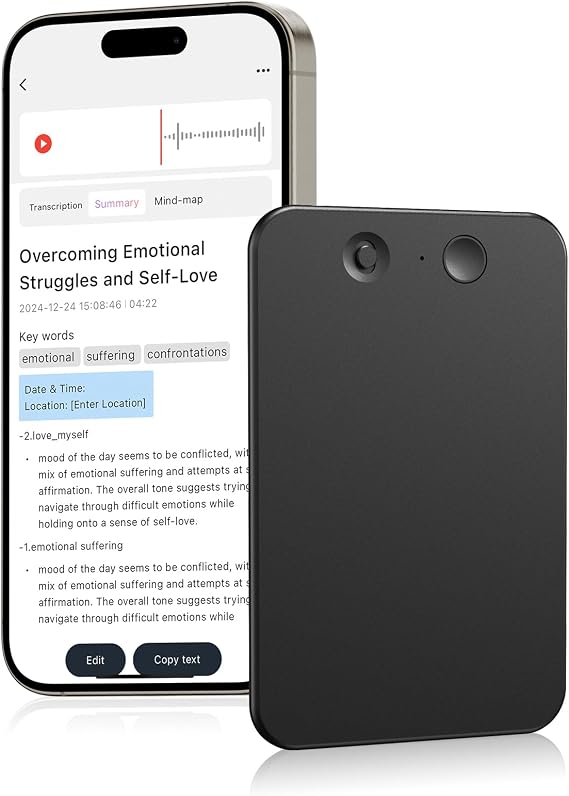 AI Voice Recorder,64GB Note Voice Recorder with Transcribe,Mind Mapping & AI Summary,Digital Voice Recorder with App,Audio Recorder for Lectures,Phone Calls,Meetings,Interviews Etc