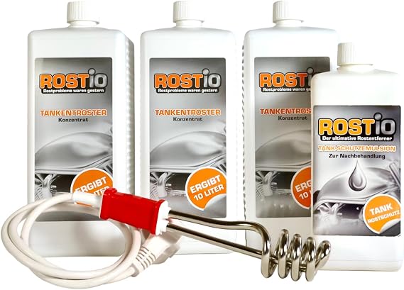 Rostio 3 litre tank scaler plus 500 ml tank protection emulsion plus immersion heater