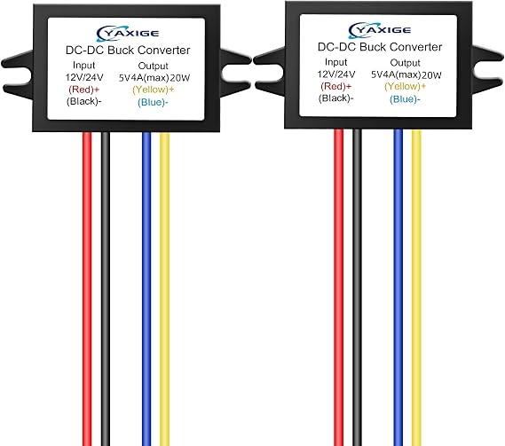 DC 24V to 5V 4A (max) 20W Step-Down Voltage Regulator - Waterproof Step-Down Module (2-Pcs)