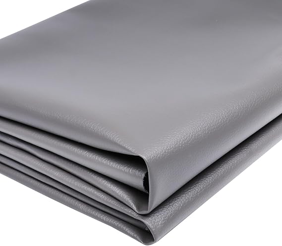 Marine Vinyl Fabric,Upholstery Vinyl,Faux Leather for Boat Furniture Car | Soft and Waterproof Faux Leather Sheets Durable Replacement Renovate (Grey, 54inch x 30inch)