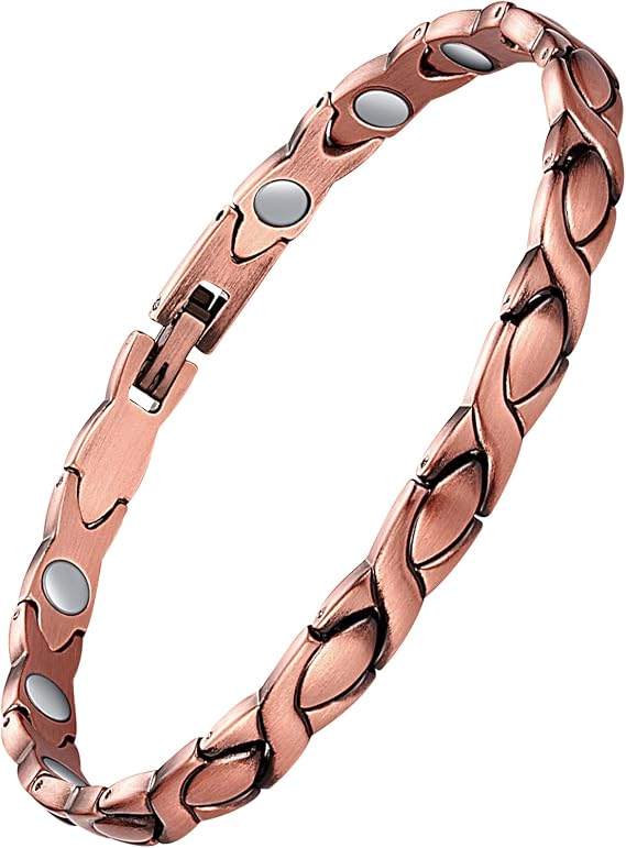 Jeracol Copper Ankle Bracelet for Women, Adjustable Magnetic Ankle Bracelets for Women with 3500 Gauss Neodymium Magnet