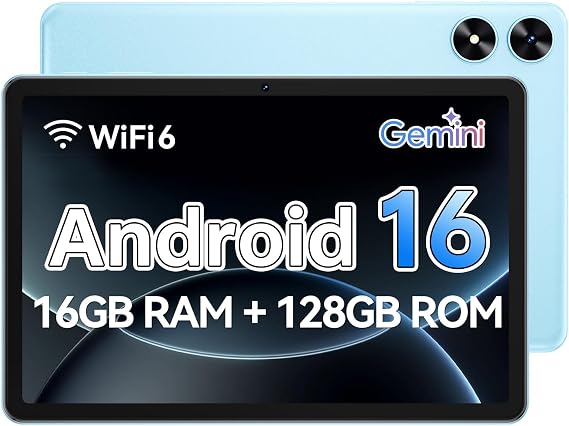 Tablet 10 inch, Android 16 Tablet, Blue