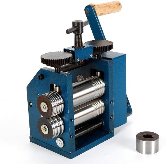 Manual Rolling Mill Machine - 3" Roller Manual Combination Rolling Mill Flatten Machine - Jewelry DIY Tool & Equipments Gear Ratio 1:6 for DIY Jewelers Craft professional (Roll presser: 75mm)