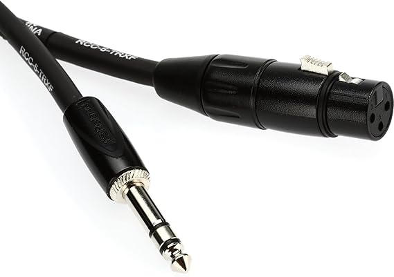 Roland Black Serial Interconnect Cable, 1/4 Inch TRS - XLR (Female), 1.7 m