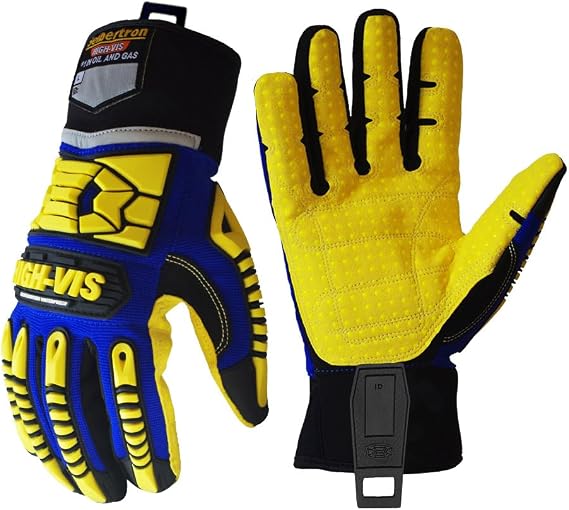 Seibertron High-Vis Series Cut Resistant Reducing Anti-Impact Mechanics Heavy Duty Safety Rescue Oil and Gas Gloves