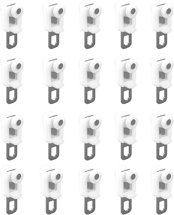 Track Roller Hook Rail Runner - Heavy Duty Windows Curtain Tracks With Ceiling Glider Rail Scroll Wheel - Mute Shower Rings Ball Pulley - 20 PCS Glider Accessories