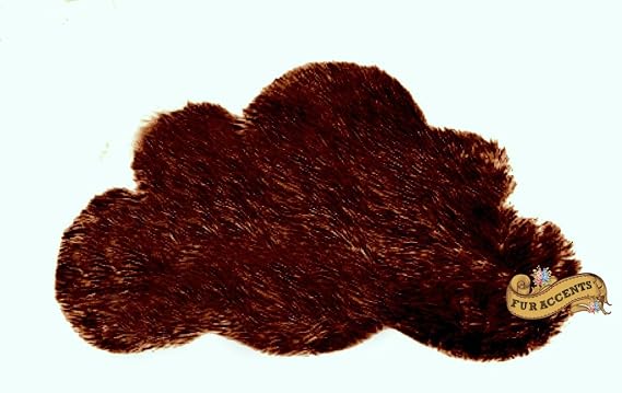 Fur Accents Baby Nursery Area Rug/Cloud Shaped Faux Throw/Sheepskin Shag (3'x5', Chocolate Brown)