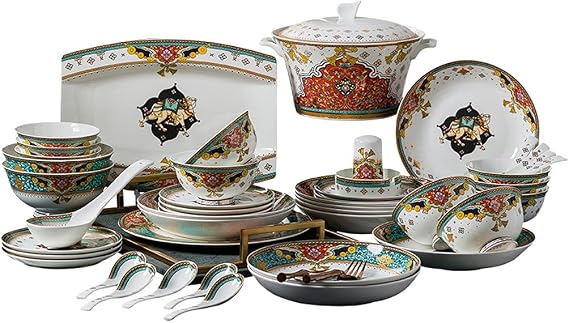 Tableware Set 60 Bone ChiPlate Tableware Jingdezhen Jinbei Combination Bone China