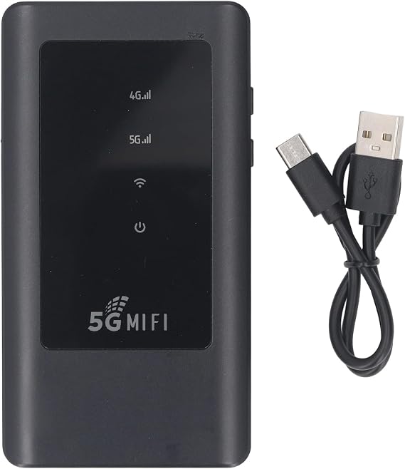 5G Mobile Hotspot, Home WiFi Router, Gigabit Dual Band Wireless WiFi6 Travel Portable WiFi Hotspot Support 16 Devices, 4400mAh.