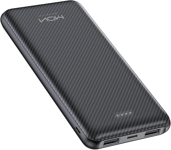 10000mAh Portable Power Bank with USB-C Fast Charging - Gray