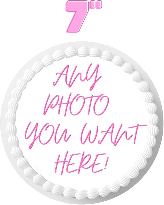 Custom Edible Topper Image Make your Own Cake Image Personalized Birthday (7 inches)