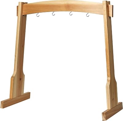 14 Gong Stands, Wind Chimes Wood Stand with Base for 1 Gong or 4 Chimes, Light & Portable Multipurpose Stand, Easy Assembly for Sound Healing, Meditation, Yoga