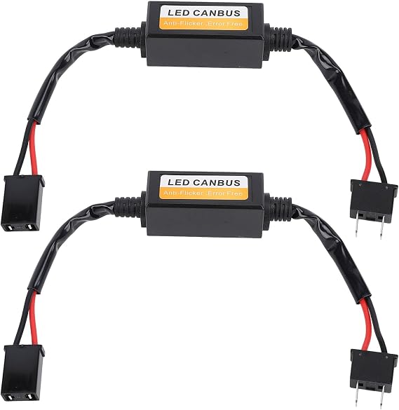 2pcs H7 LED Headlight Decoder Water Resistant Plug and Play Anti Flicker Error Canbus Ideal for Warning Error Decoder and Wiring Harness