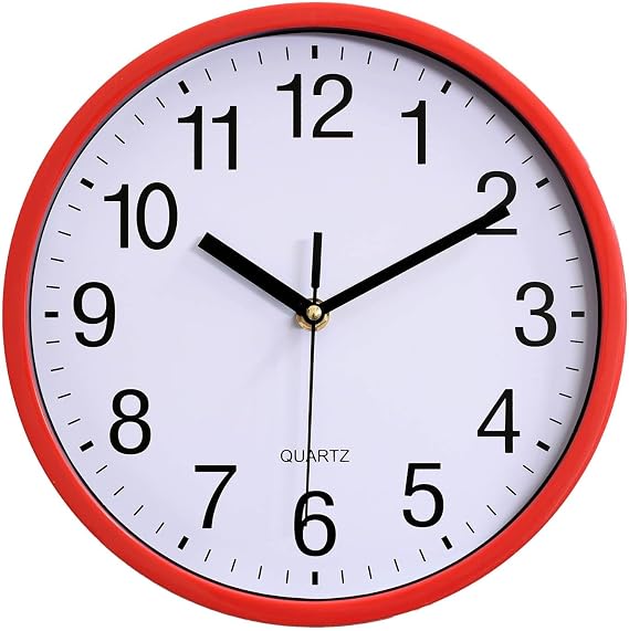 Big Wall Clock, 10" Battery Operated Silent Non-Ticking Quartz Wall Clocks,Classic Round Living Room Clocks Wall for Kitchen Bedroom Office Home Decor