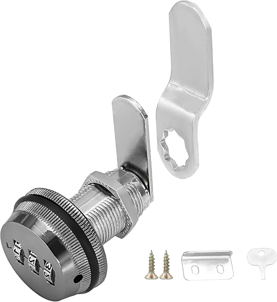 Number Combination Cabinet Lock, Gun Black, 1-1/8 Inch, 1 Pack