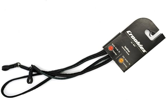Croakies Sewn Leather Eyewear Retainer, Black, Spec Ends