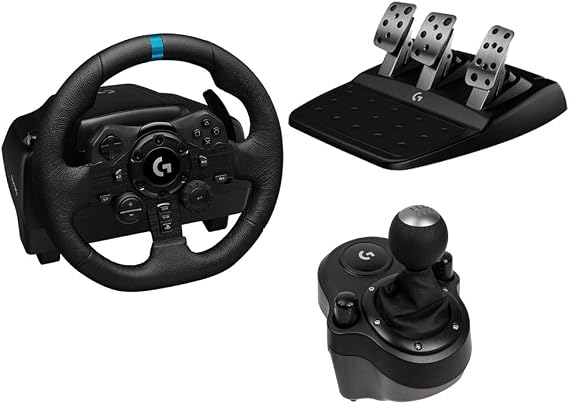 Logitech G923 Driving TureForce Feedback Racing Wheel + Shifter Logitech PS4 PC Racing Game Handle Shifter Parallel Imported Goods