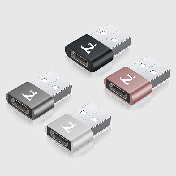 ZAMZAM USB-C 3.0 to USB [4Pack] Male Quick 25W Adapter Compatible with Realme Neo7 Turbo Fast Charging, Sync Devices Keyboard, Mouse, gamepads, Drives, Cards