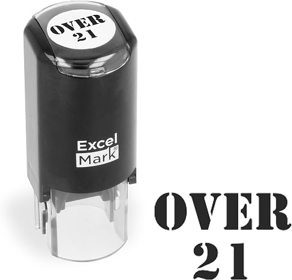 ExcelMark Over 21 Hand Stamp - Black Ink