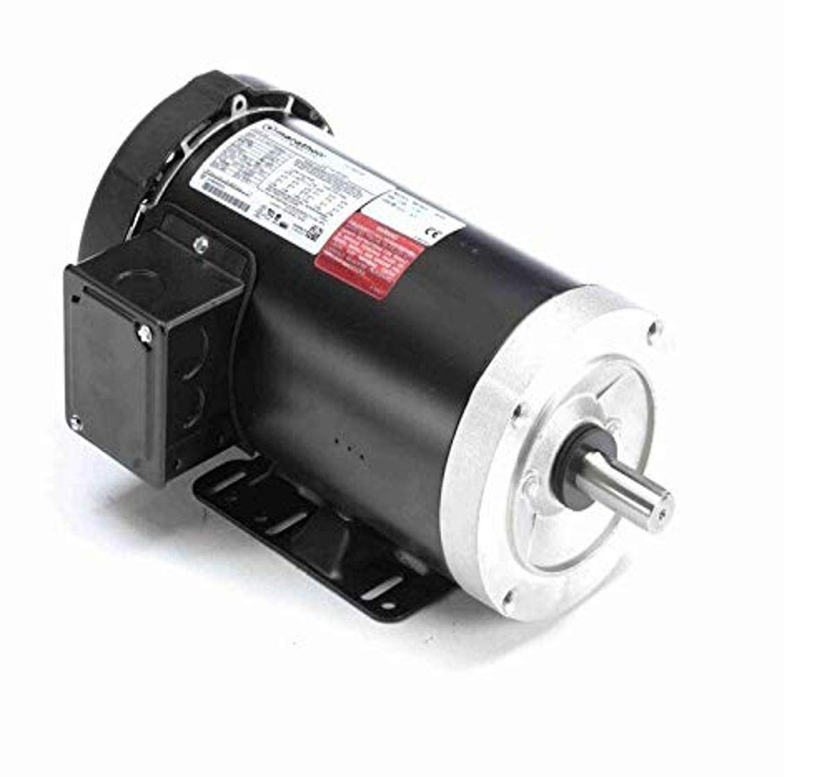 Marathon GT1207 145TC Frame 145TTFR6040 TEFC General Purpose Motor, 3 Phase, C-Face with Base, Ball Bearing, 2 hp, 1800 RPM, 1 Speed, 208-230460 VAC