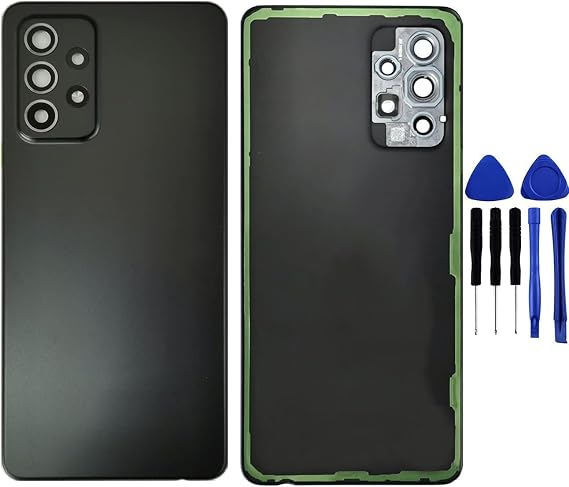 Galaxy A52 Back Cover Replacement A525F A525U A526 Back Door for Samsung Galaxy A52 2021 6.5" A525F A525U A526 SM-A526U Cellphone Backplates Rear Housing Repair Part (Awesome Black)