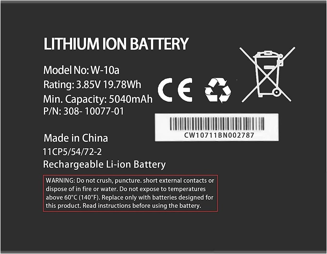 Replacement Battery for W-10a,2025 New Upgraded 5040mAh New 0 Cycle Battery Compatible with MR1100 M1 Mobile Hotspot Router