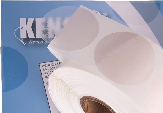 Clear Wafer Package Seals 1.5" Circle Tab Sticker Labels by Kenco (1 Pack (1,000)