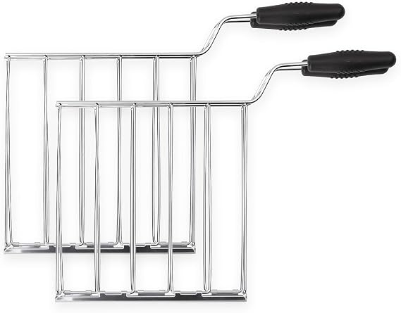 SMEG TSSR01 Sandwich Rack Set 2-Piece Stainless Steel Toasting Cages with Anti-Heat Handles Compatible with SMEG TSF01 & TSF03 Toasters