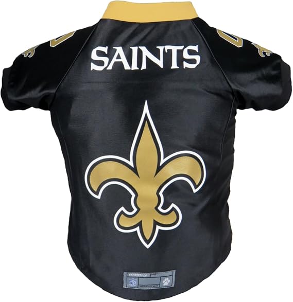 Littlearth NFL New Orleans Saints Premium Pet Jersey, Team Color, Small