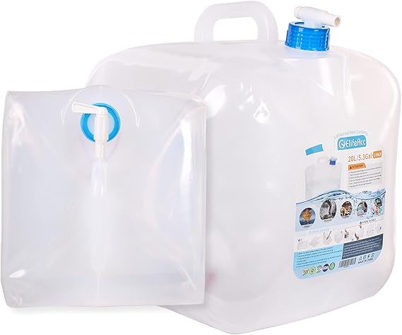 ElifeAcc Camping Water Containers with Tap BPA Free Collapsible Carrier