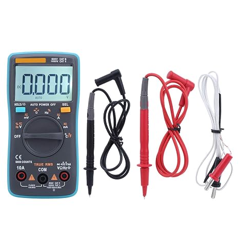 Digital Multimeter Backlight and Diode Tester 6000 Counts AC DC Voltmeter Electrician Meter for Laboratory Hobby Electronics Crafter DIY Training Rooms