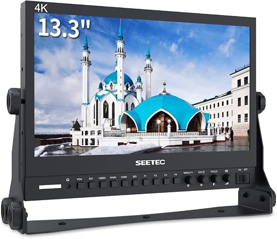 Seetec P133-9HSD Camera Monitor Pro Broadcast 13.3” 4K Ultra HD 1920x1080 Field Video LCD IPS Screen 1000:1 High Contrast Ratio with 3G-SDI HDMI YPbPr AV DVI